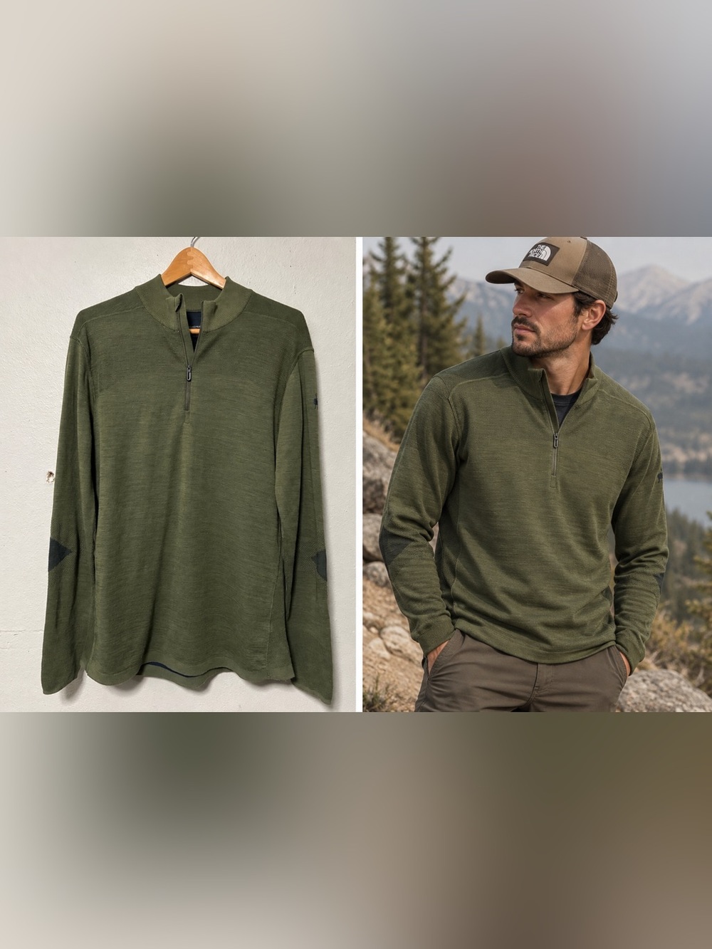 Smartwool Shirt Mens XL Blue Merino Wool 1/4 Zip Mock Neck Long Sleeve Base